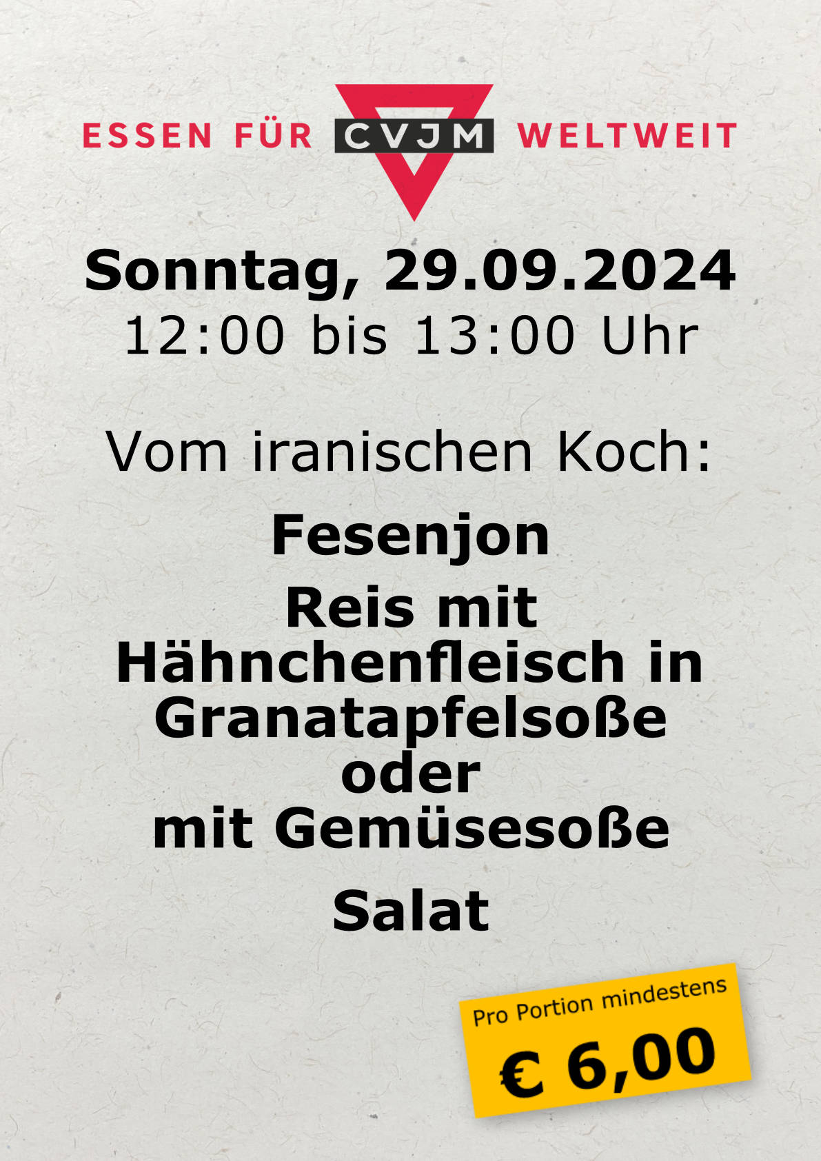 Vom iranischen Koch: Fesenjon Reis mit Hähnchenfleisch in Granatapfelsoße oder  mit Gemüsesoße Salat